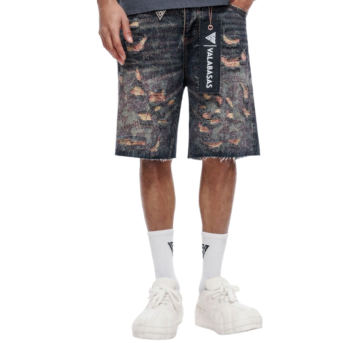 VALABASAS "PATH" DENIM SHORTS (DRK VTG BLUE)