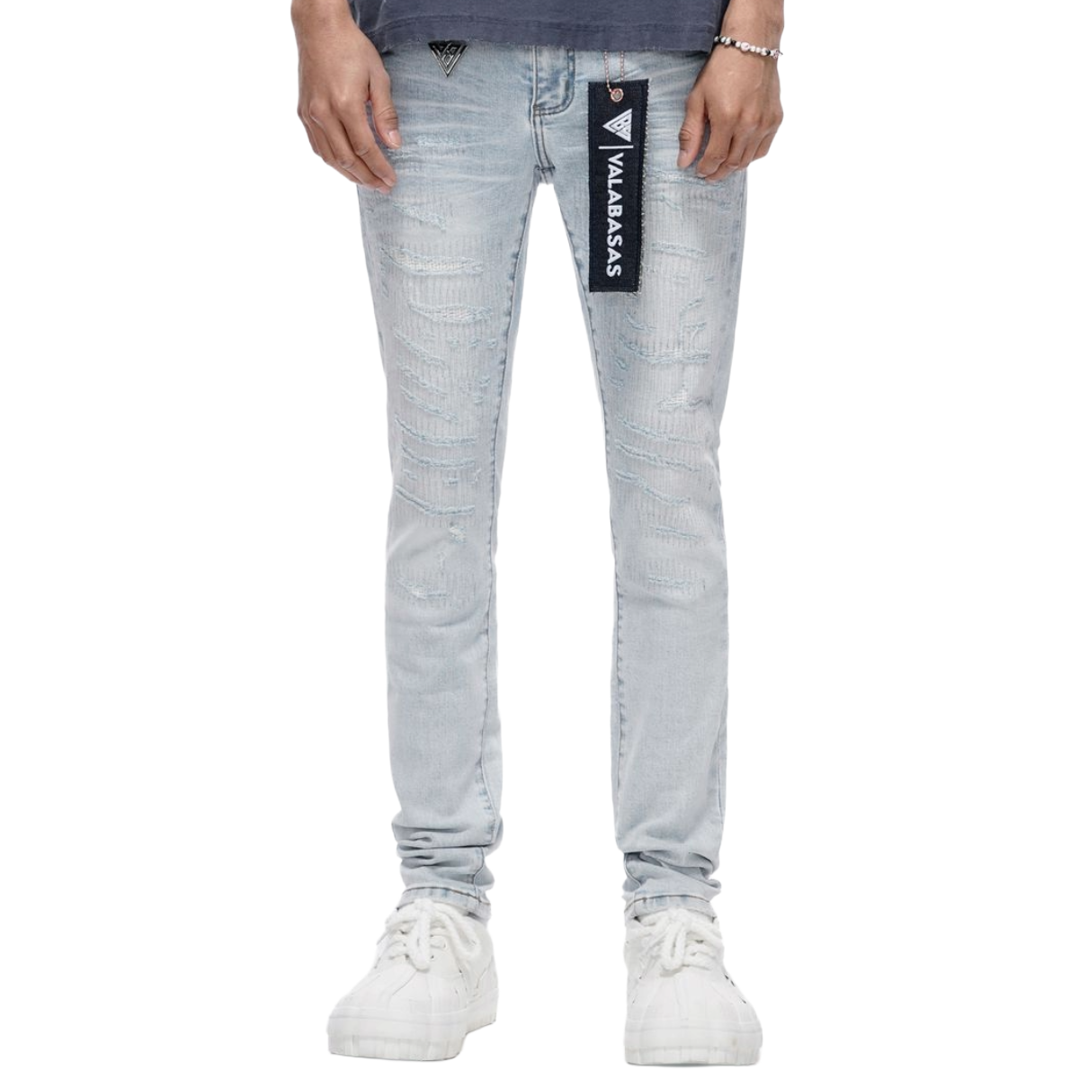 VALABASAS "REPAIR" SKINNY DENIM (LT BLUE WASH)