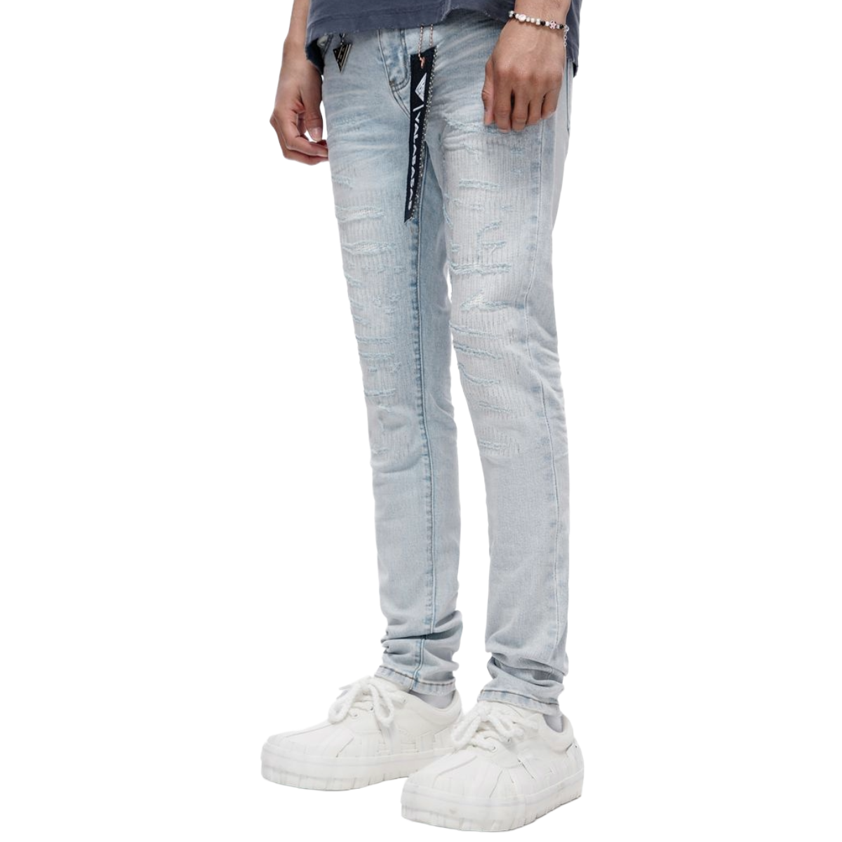 VALABASAS "REPAIR" SKINNY DENIM (LT BLUE WASH)