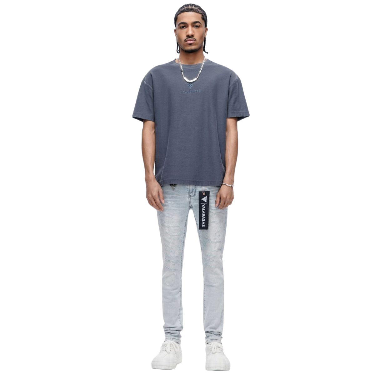 VALABASAS "REPAIR" SKINNY DENIM (LT BLUE WASH)