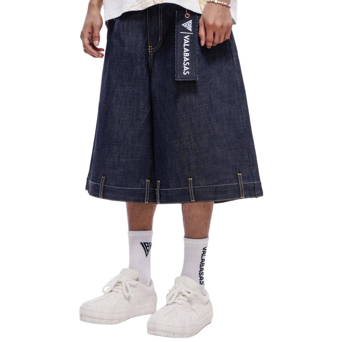 VALABASAS "TORA" BAGGY DENIM SHORTS (INDIGO)