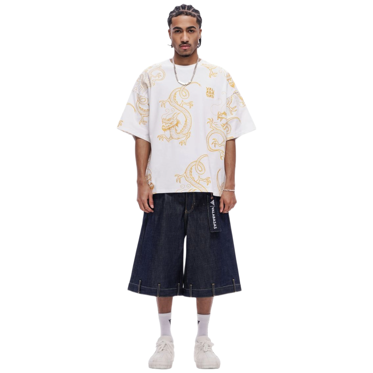 VALABASAS "TORA" BAGGY DENIM SHORTS (INDIGO)