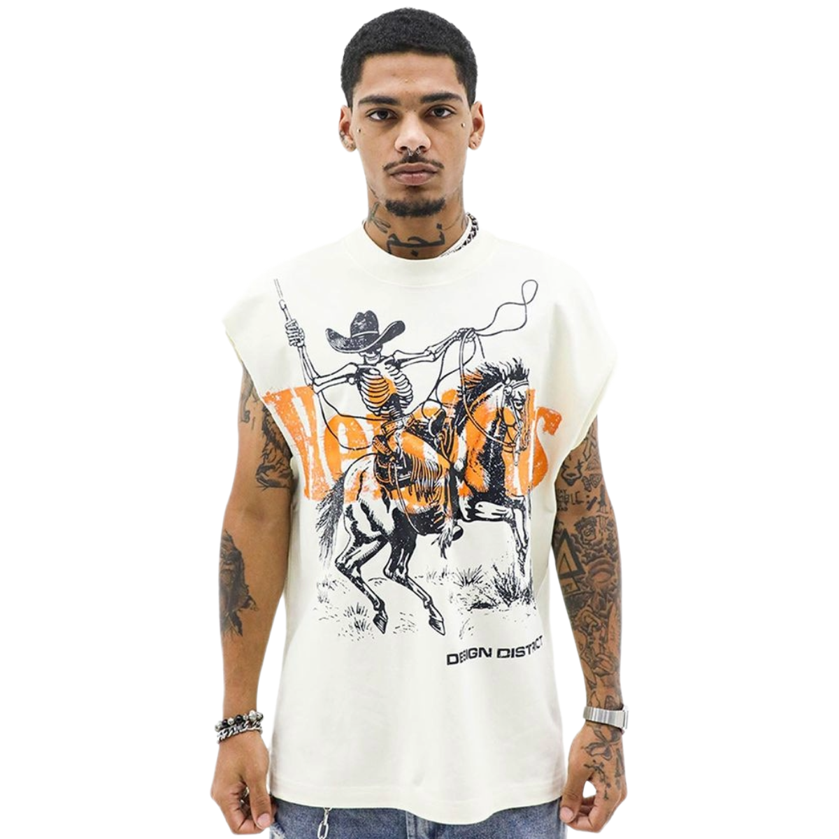 HD 'THE DISTRICT' SLEEVELESS TEE (ORNG)