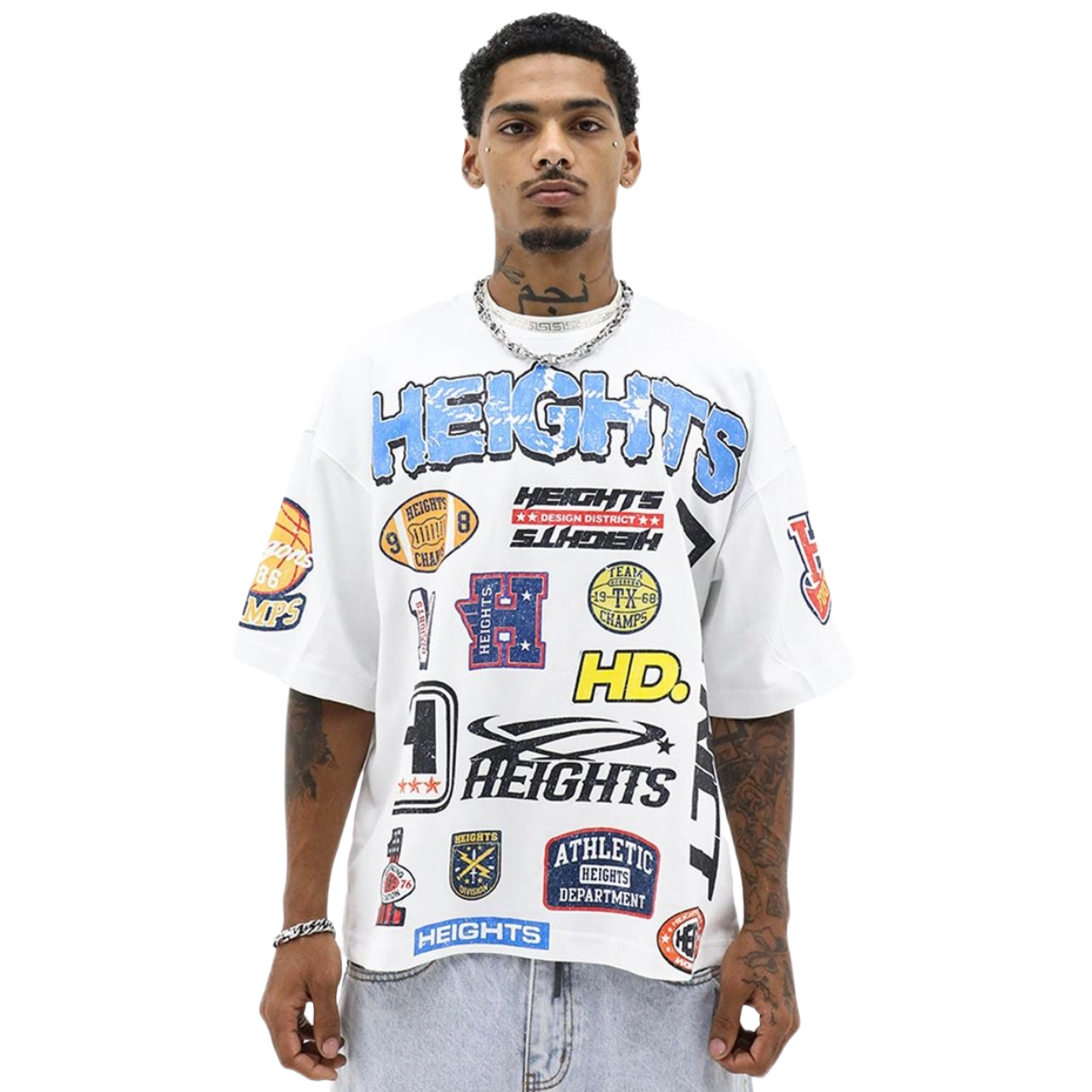 HD 'VARSITY' SS TEE (WHT)