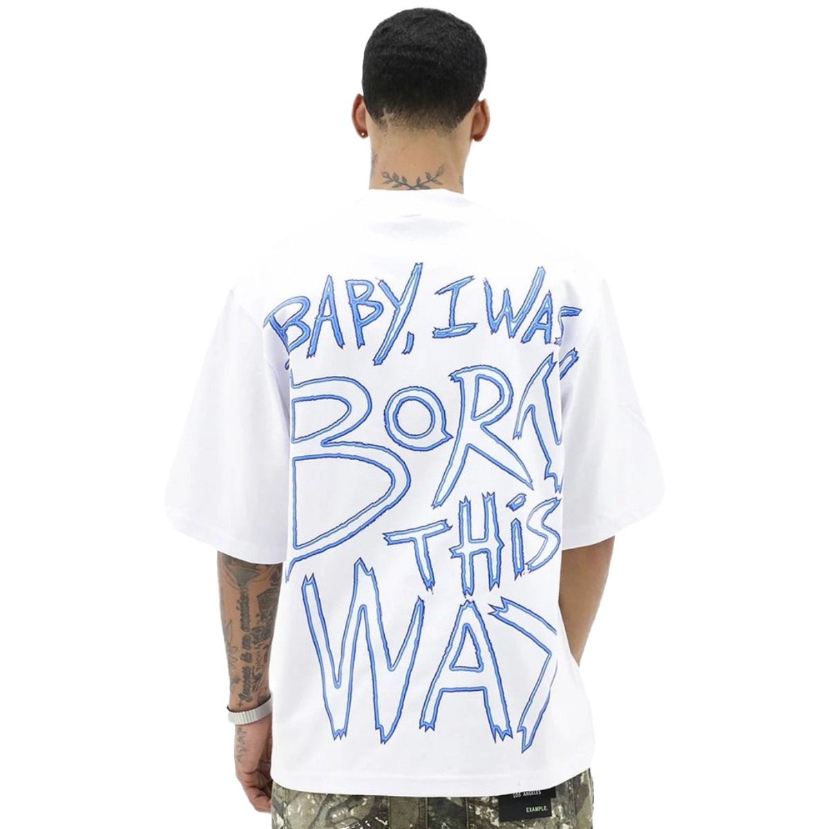 HD 'BORN THIS WAY' SS TEE (WHT)