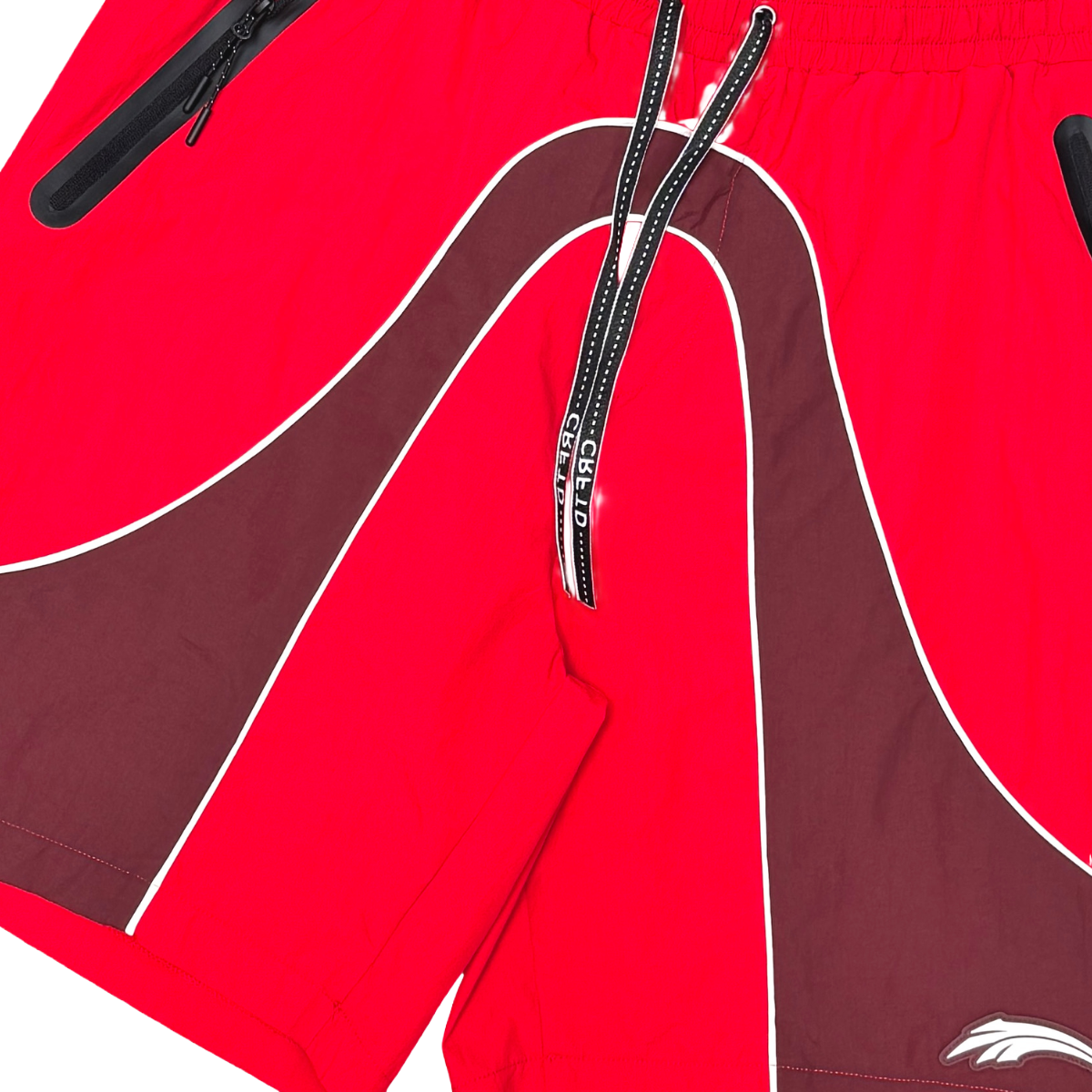 CRAFTED 'FASHION' NYLON SHORTS (RED)