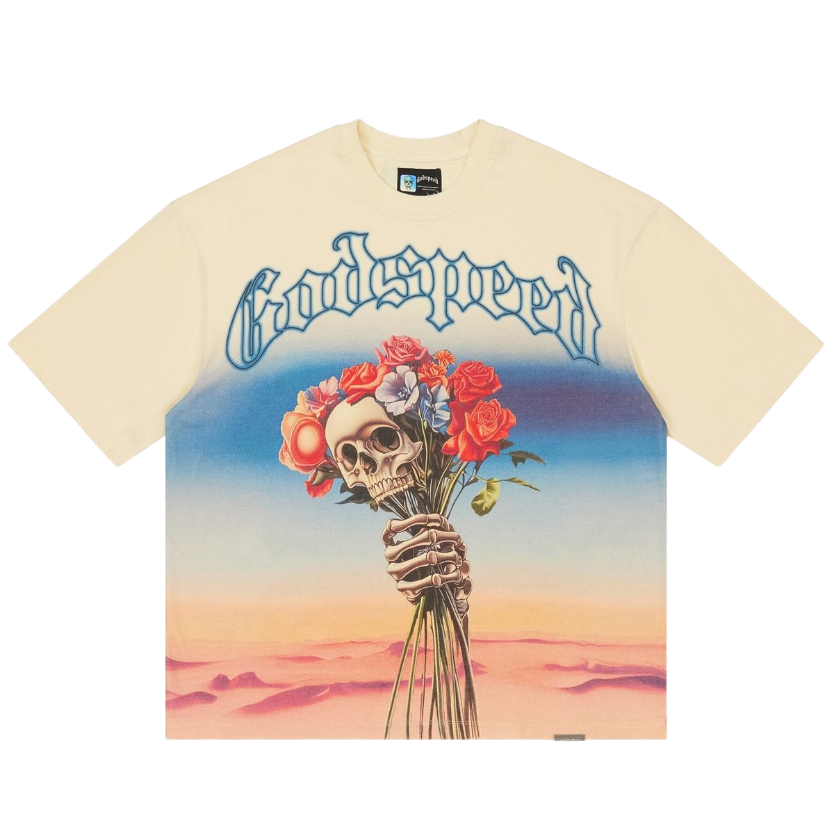 GODSPEED 'NO REIGN NO FLOWERS' SS TEE (BONE)