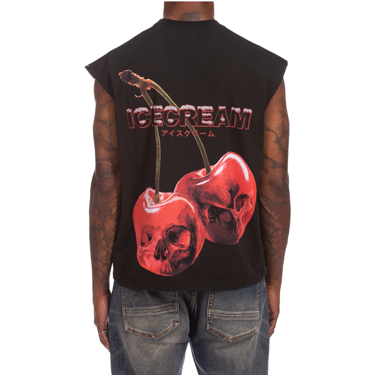 IC 'CHERRY BOMB' SLEEVELESS TANK (BLK)