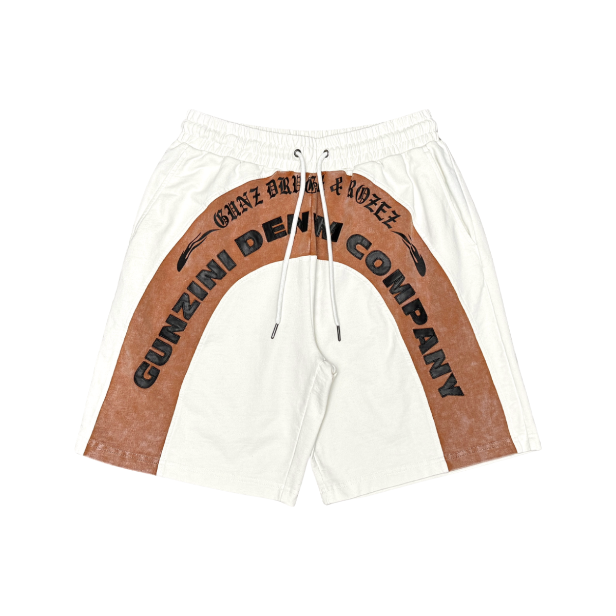 GUNZINII 'DRUGZ & ROSEZ ' SHORTS (WHT)