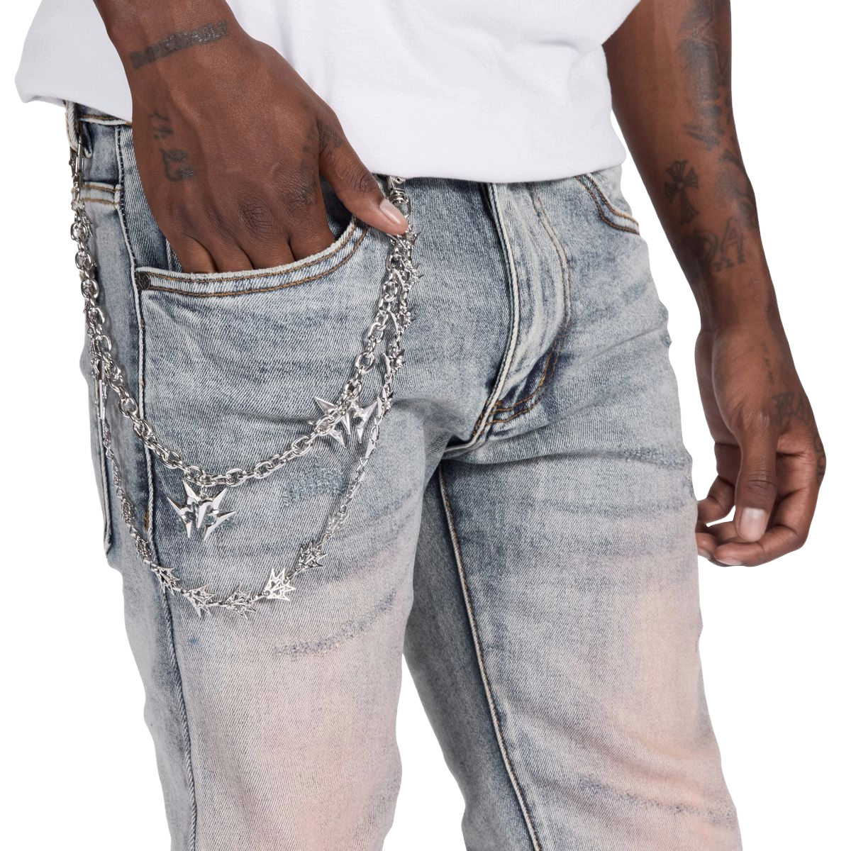 MELEE 'TOKYO' PINK STONE DENIM