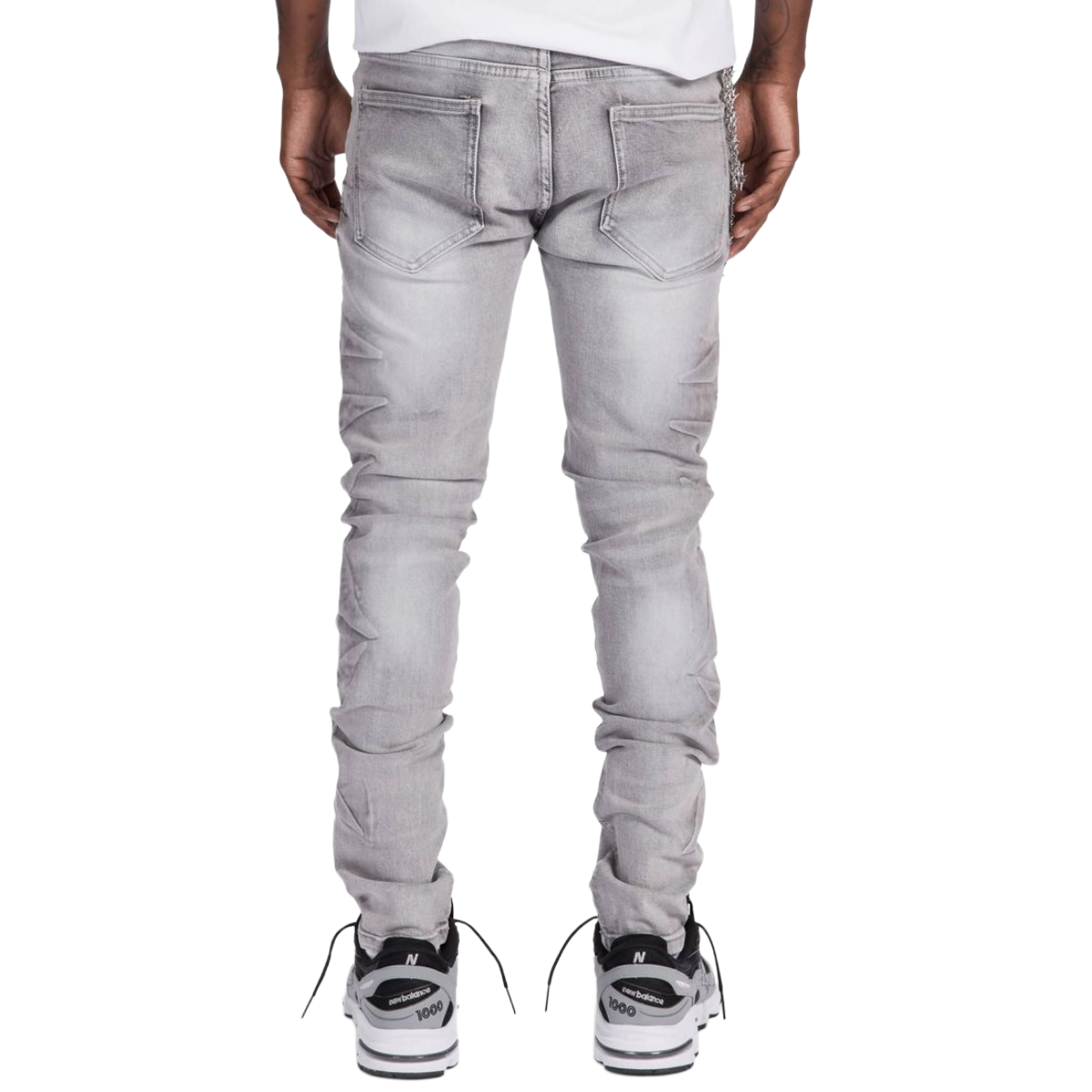 MELEE 'NINJA' EMBOSSED GRAY WASH DENIM