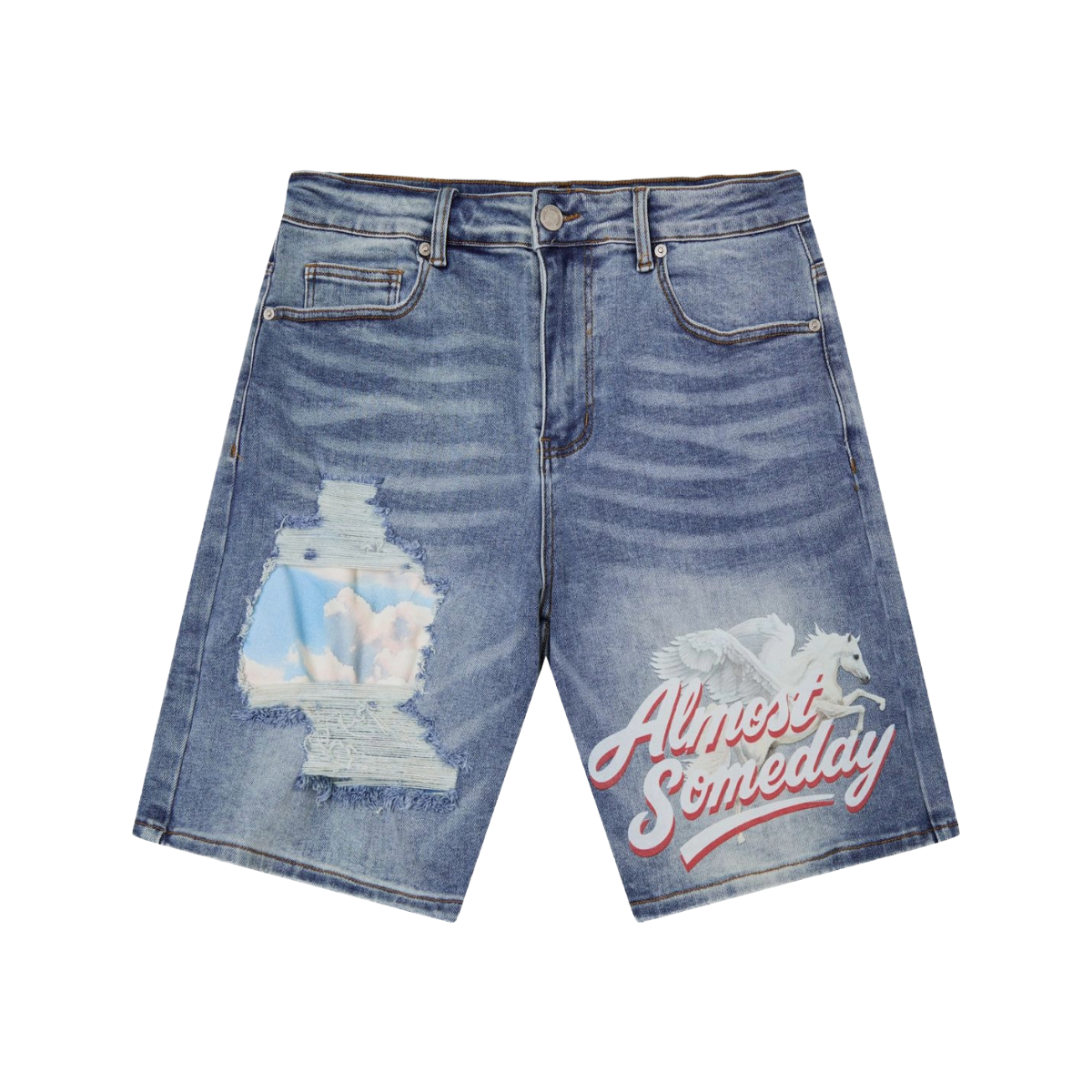 AS 'PEGASUS' DENIM SHORTS (BLUE)