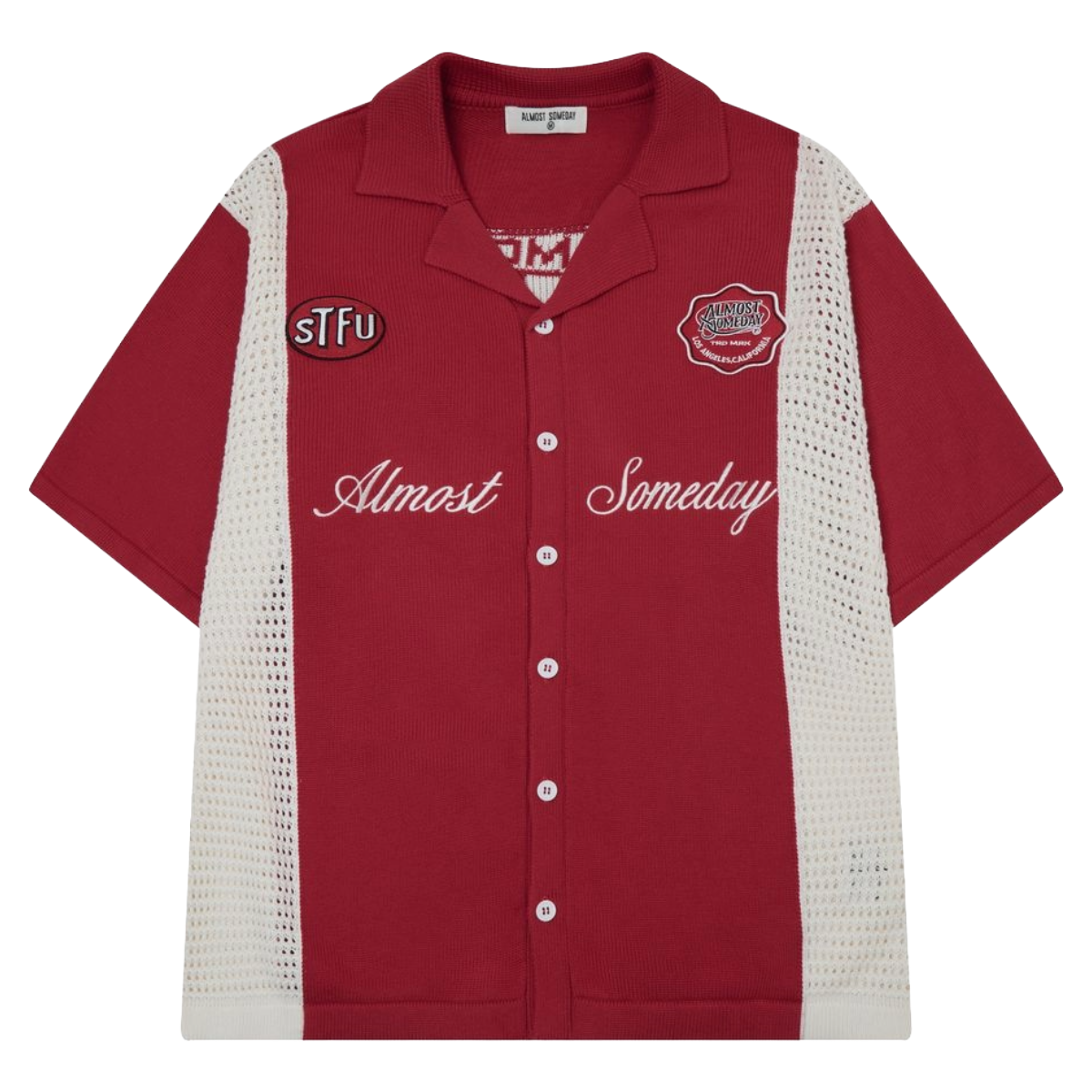 AS 'FORMULA' KNIT BUTTON UP (RED)