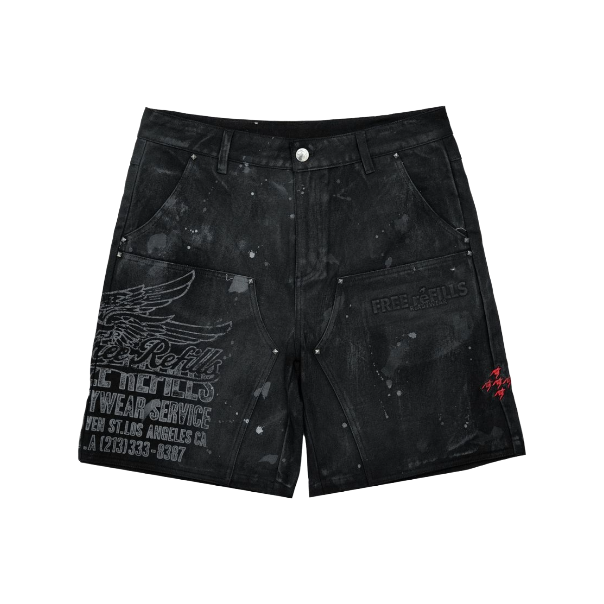 FR 'SERVICE GRUNGE' DENIM SHORTS (BLK)