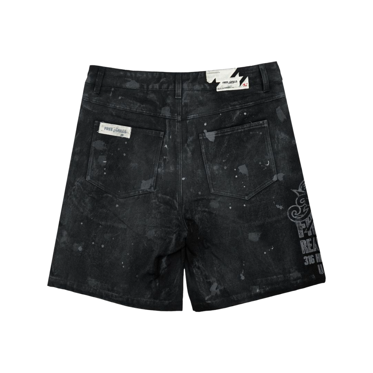 FR 'SERVICE GRUNGE' DENIM SHORTS (BLK)