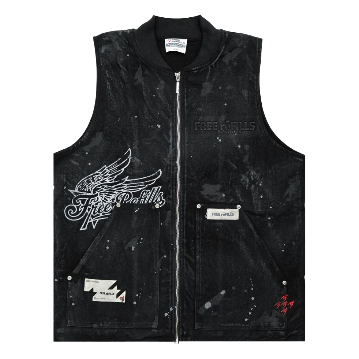 FR 'SERVICE GRUNGE' ZIP-UP VEST (BLK)
