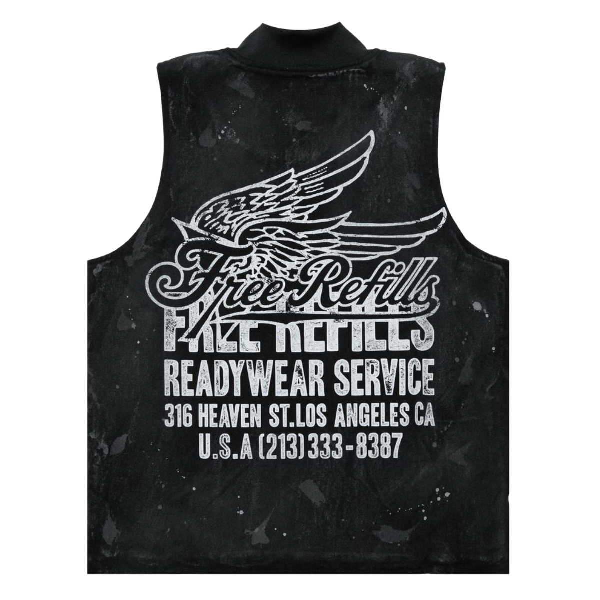 FR 'SERVICE GRUNGE' ZIP-UP VEST (BLK)