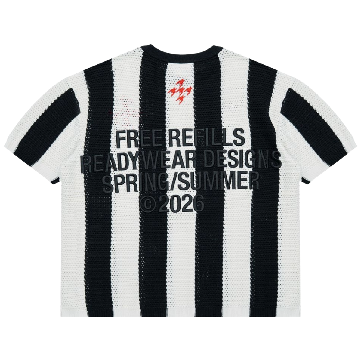 FR CROCHET KNIT SS JERSEY (STRPD)
