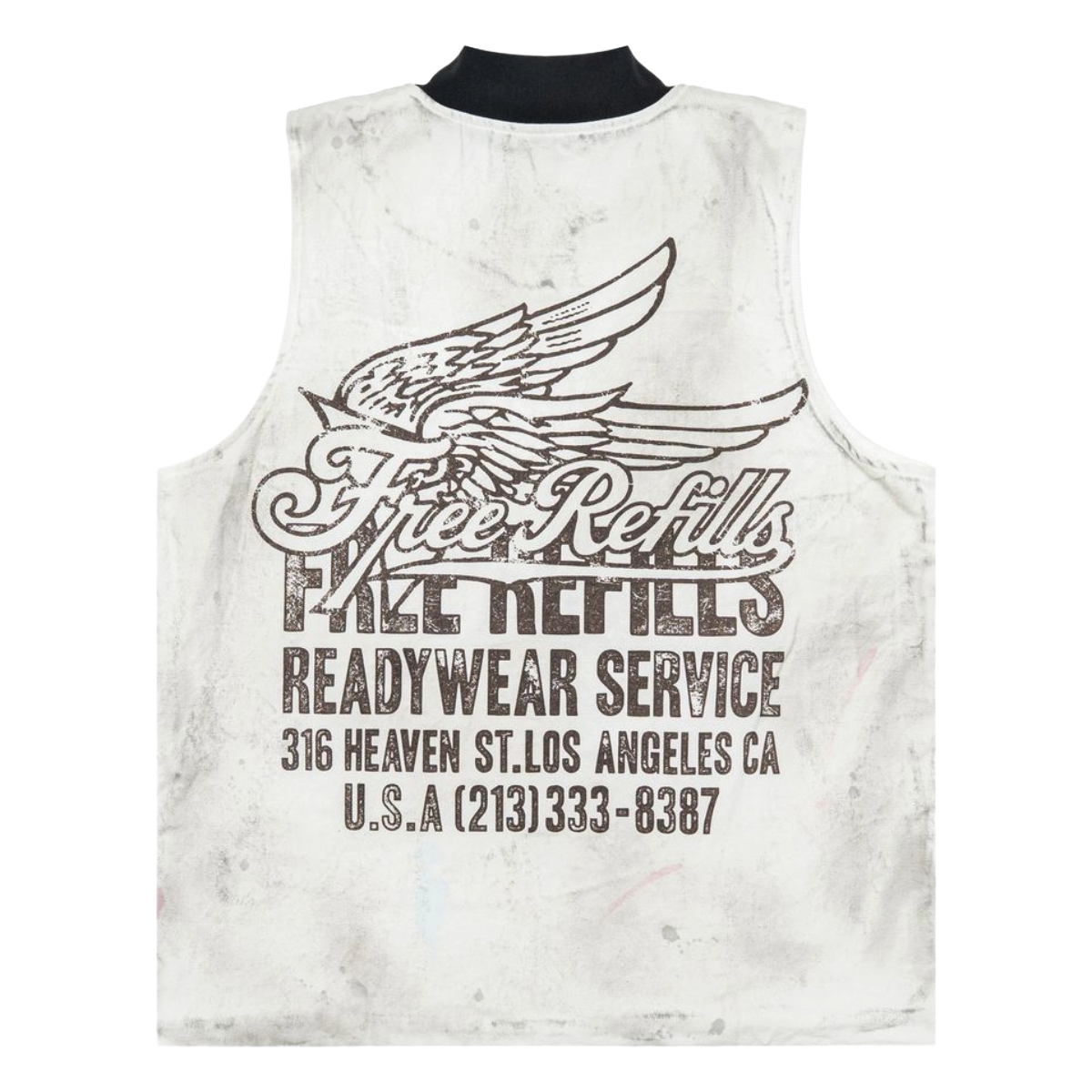 FR 'SERVICE GRUNGE' ZIP-UP VEST (OFF-WHT)