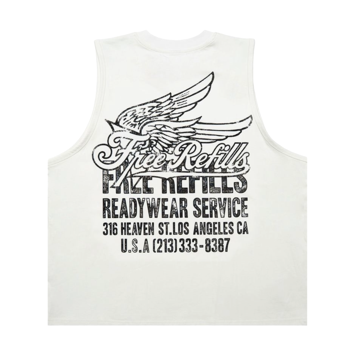 FR 'SERVICE' SLEEVELESS TEE (OFF-WHT)