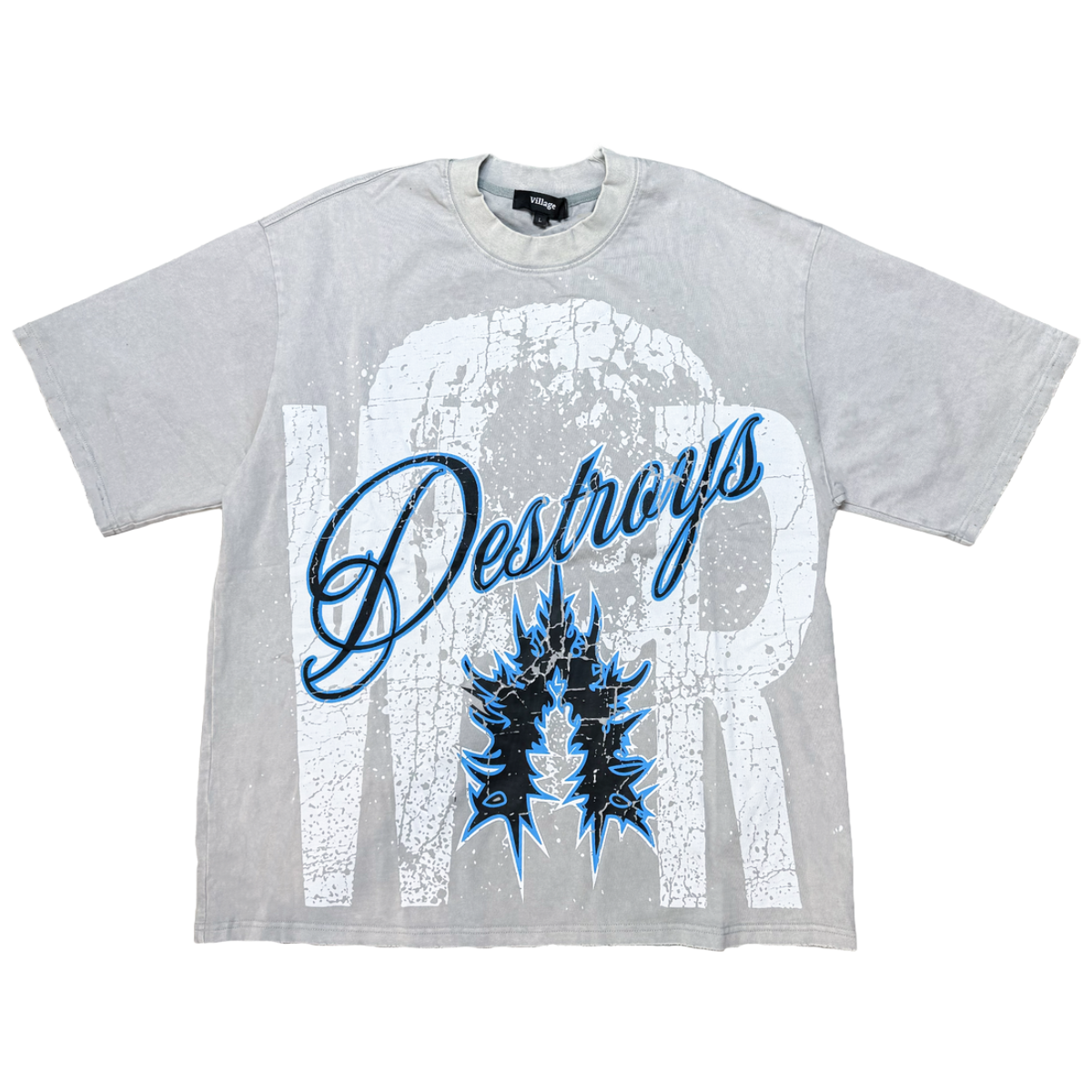 VILLAGE 'WAR DESTROYS' SS TEE (GREY)