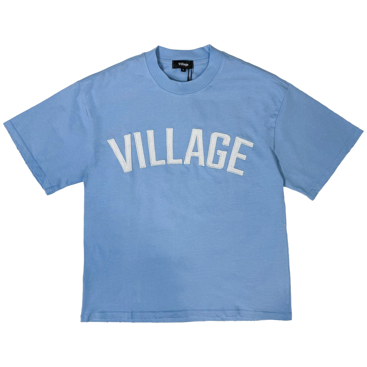 VILLAGE 'DISTRESSED' SS TEE (LT BLUE)