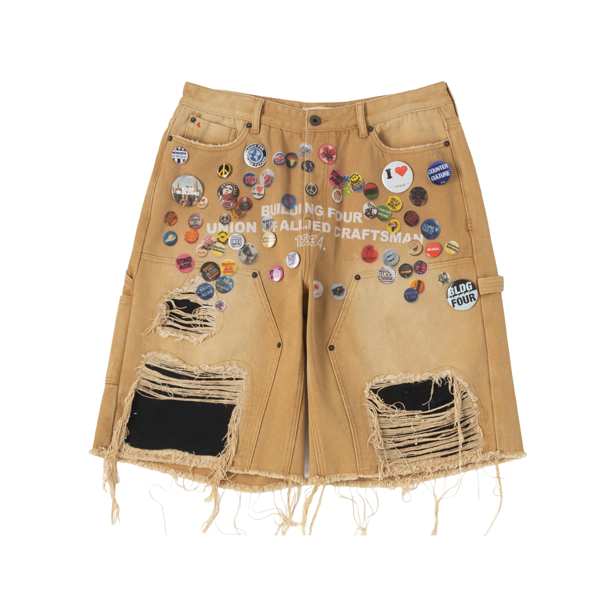 BLDG4 'CHRYSLER' DENIM SHORTS (KHAKI)