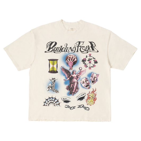 BLDG4 DANCING HOUSE SS KNIT (ANTIQUE WHITE)