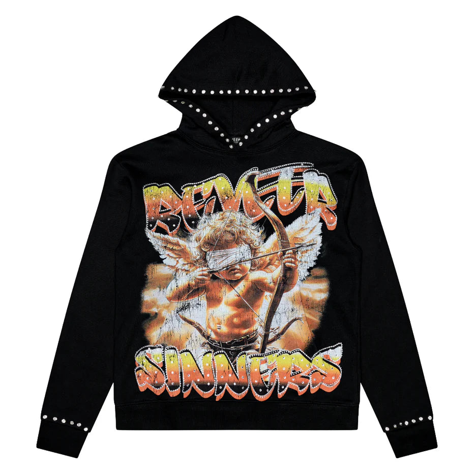 RVR "NO ANGELS" BLACK HOODIE