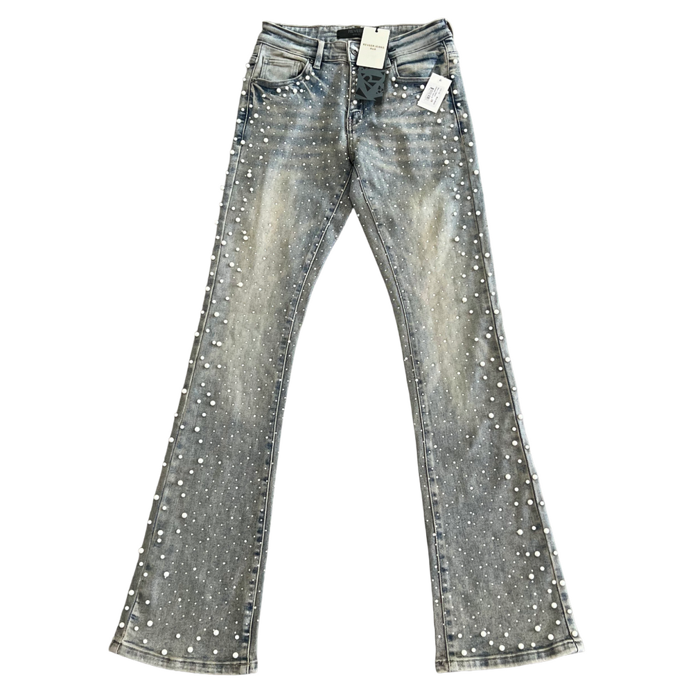 RVR "PEARL" BLUE WASH FLARE DENIM
