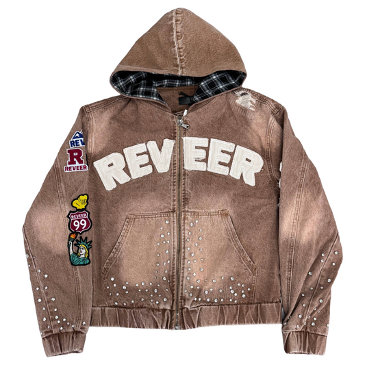 RVR "HERITAGE" KHAKI DENIM HOODIE