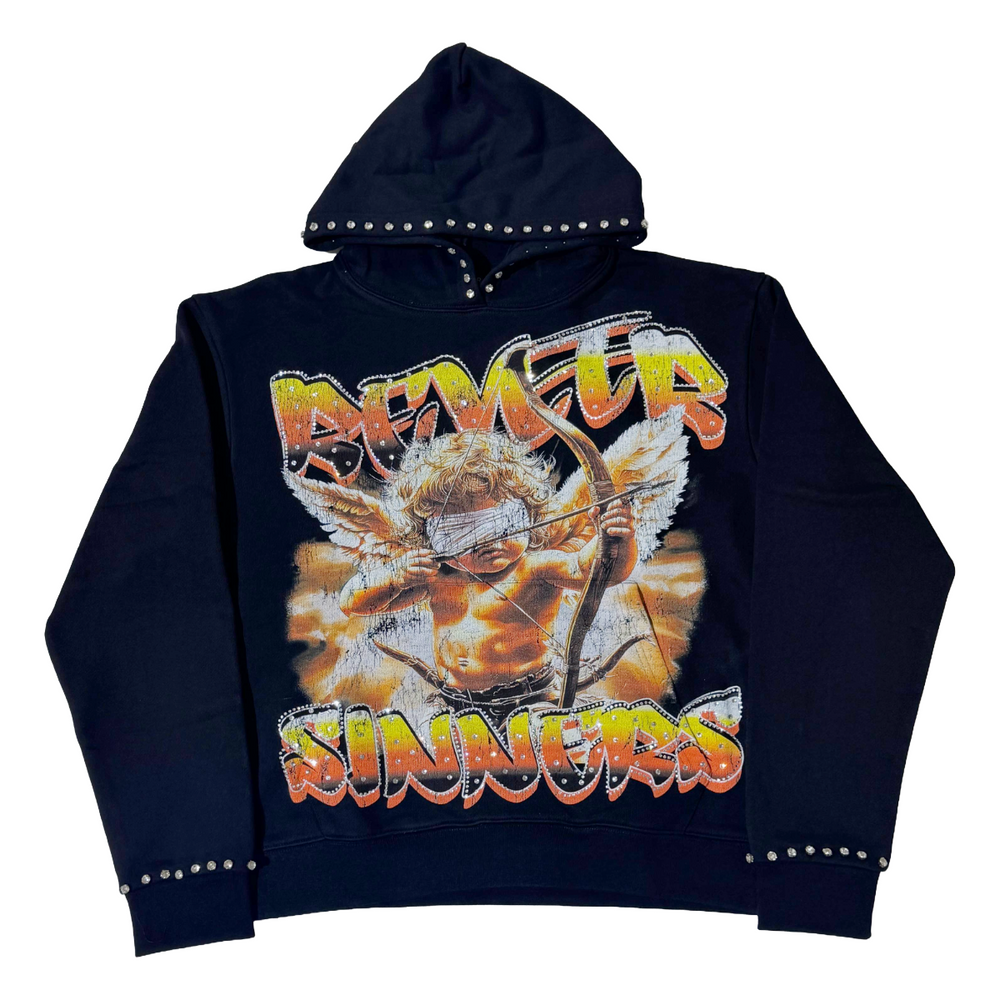 RVR "NO ANGELS" BLACK HOODIE