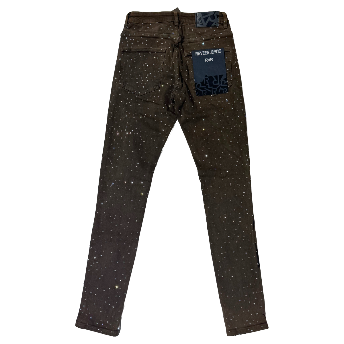 RVR "NEBULA" BROWN WASH SKINNY DENIM