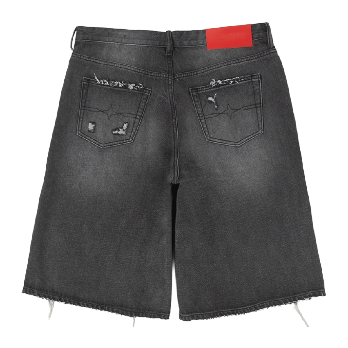 BLDG4 PINK BOY BLACK DENIM SHORTS