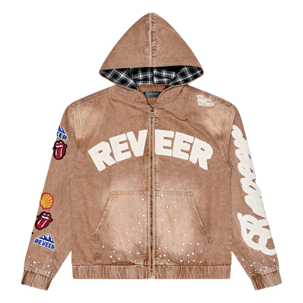RVR "HERITAGE" KHAKI DENIM HOODIE