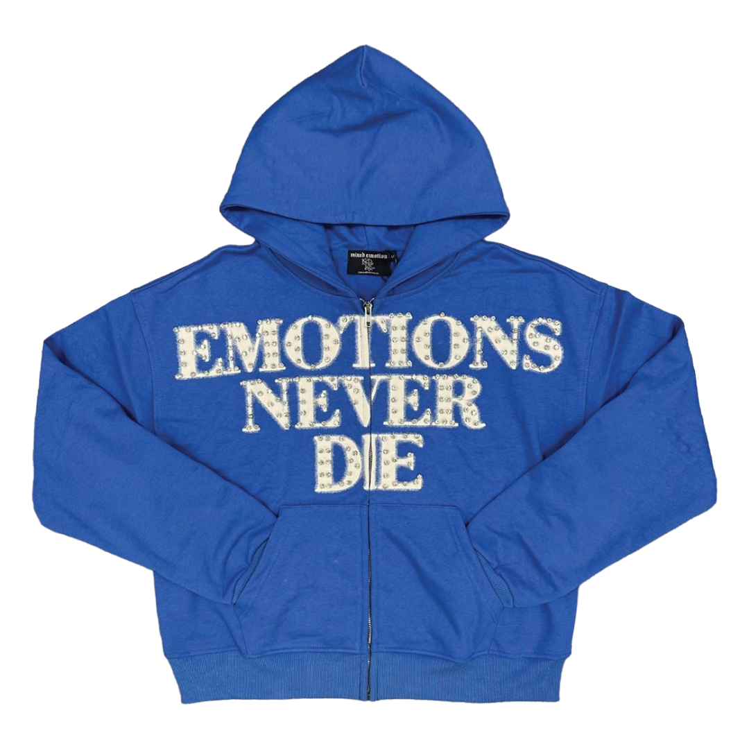 ME BLUE "END" RHINESTONE HOODIE