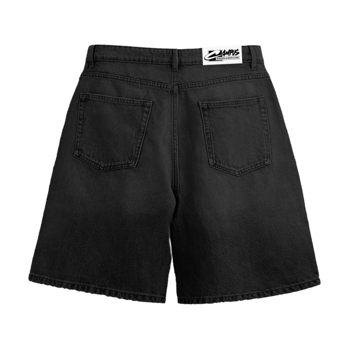 CAMPUS 'APPLIQUE' DENIM SHORT (BLK)