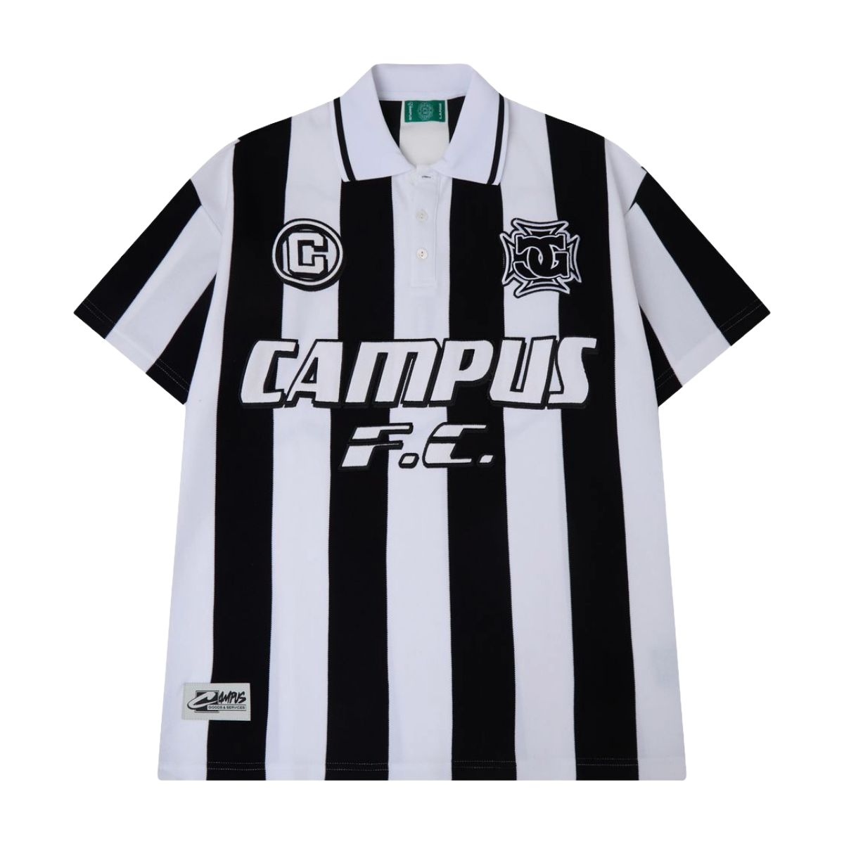CAMPUS STRIPED SS POLO (BLK/WHT)