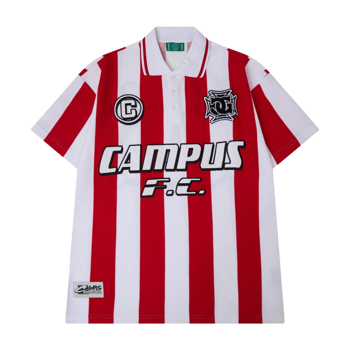 CAMPUS STRIPED SS POLO (RED/WHT)