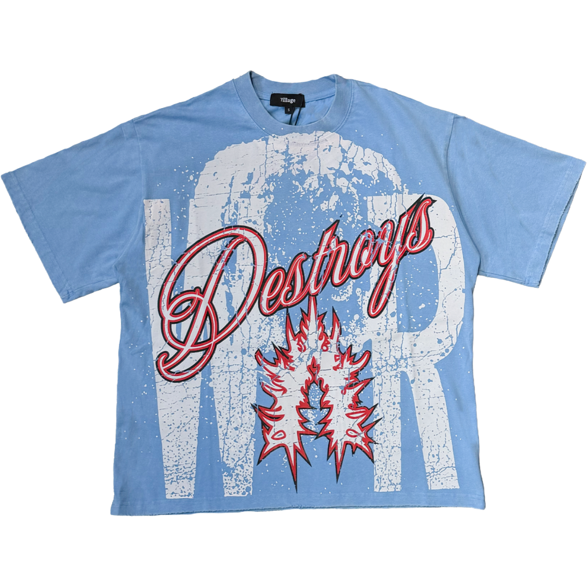 VILLAGE 'WAR DESTROYS' SS TEE (BLUE)
