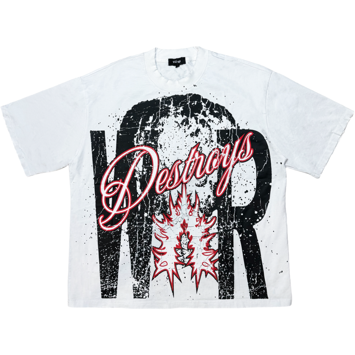 VILLAGE 'WAR DESTROYS' SS TEE (WHT)
