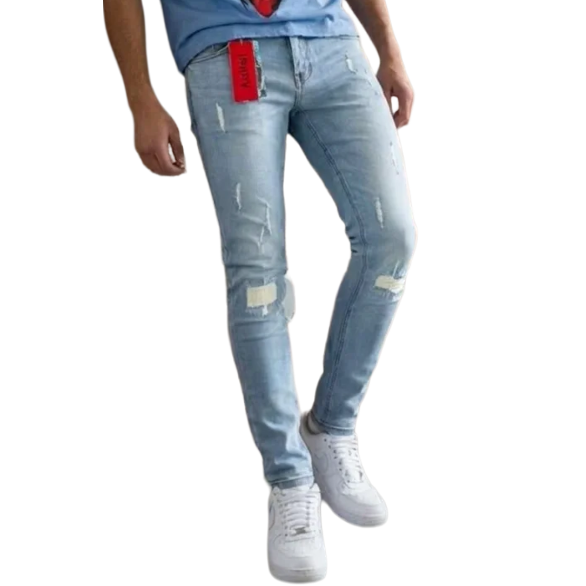 HEAVY 'GLASS' WAXED DENIM (LT WASH)
