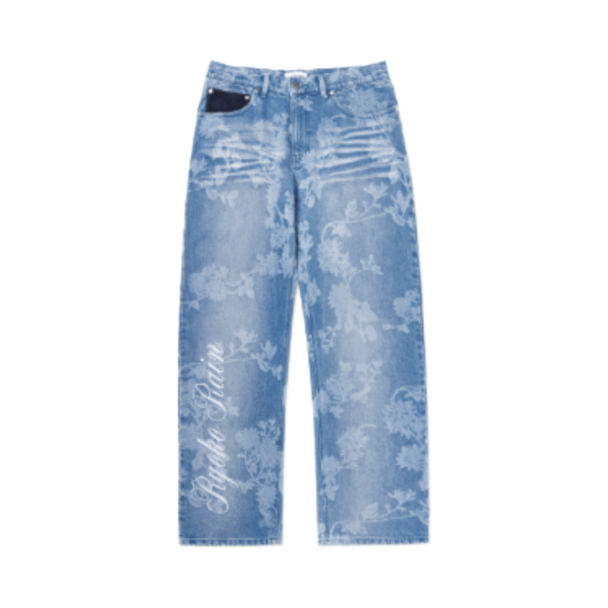 RR LASER ENGRAVED FLORAL DENIM (BLUE)
