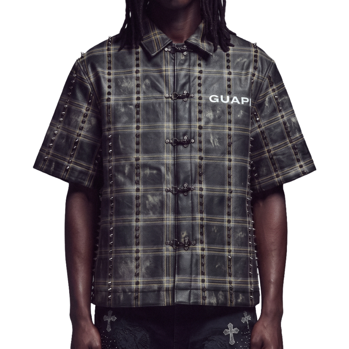 GUAPI 'NO HUGS' SS BUTTON UP (OBSDN BLK)