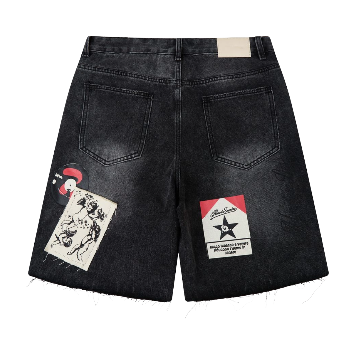 AS 'WELCOME' DENIM SHORTS