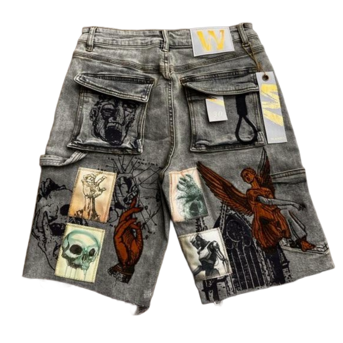WAIMEA PATCHWORK DENIM SHORTS (VTG WSH)