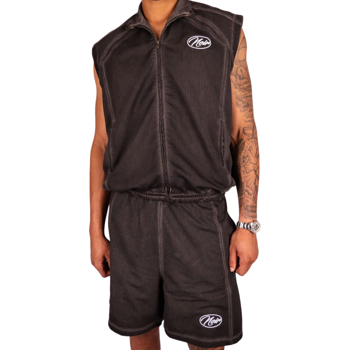 NOIR 'SIGNATURE' SLEEVELESS MESH SHIRT