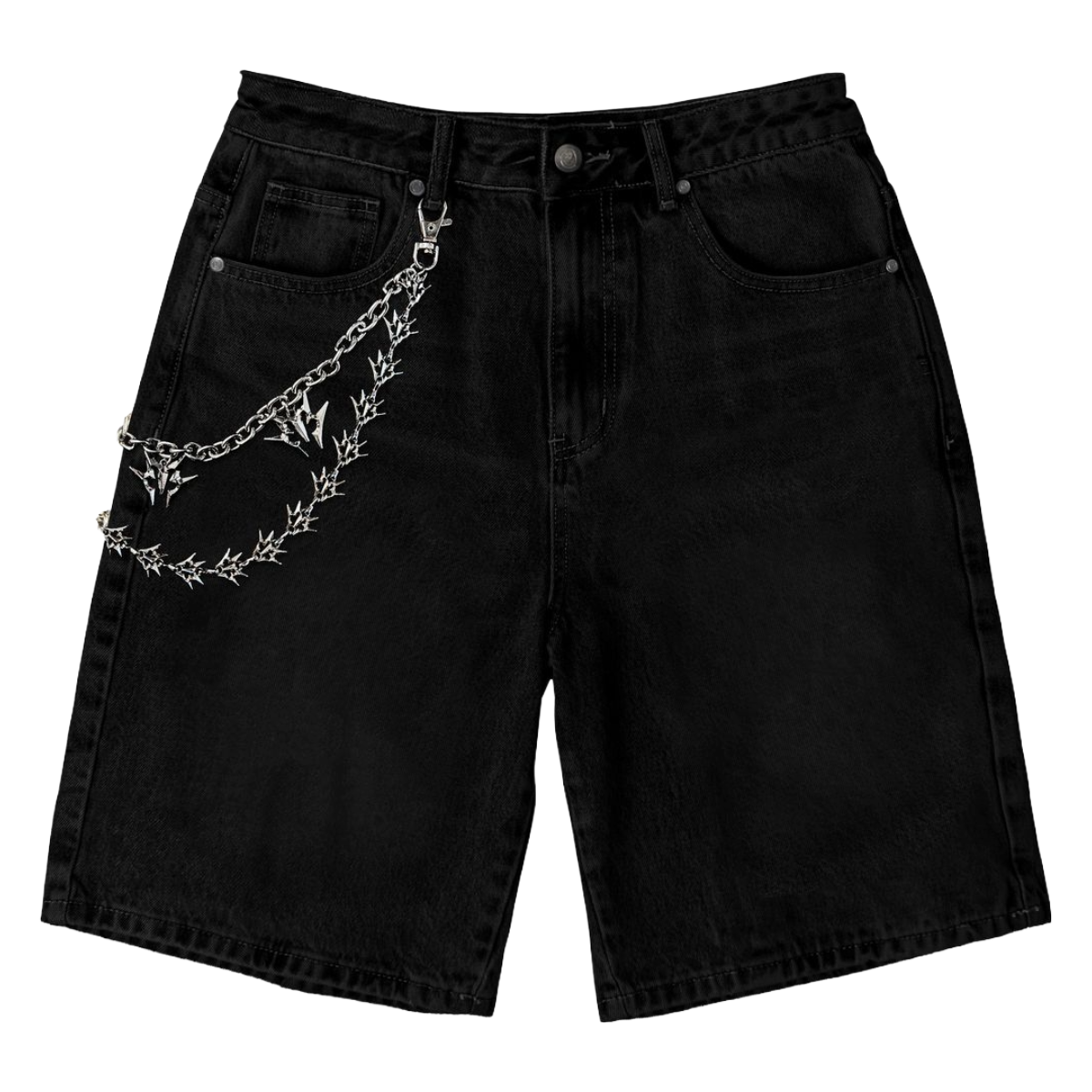 MELEE 'NOCTICS' DENIM SHORTS (JET BLK)