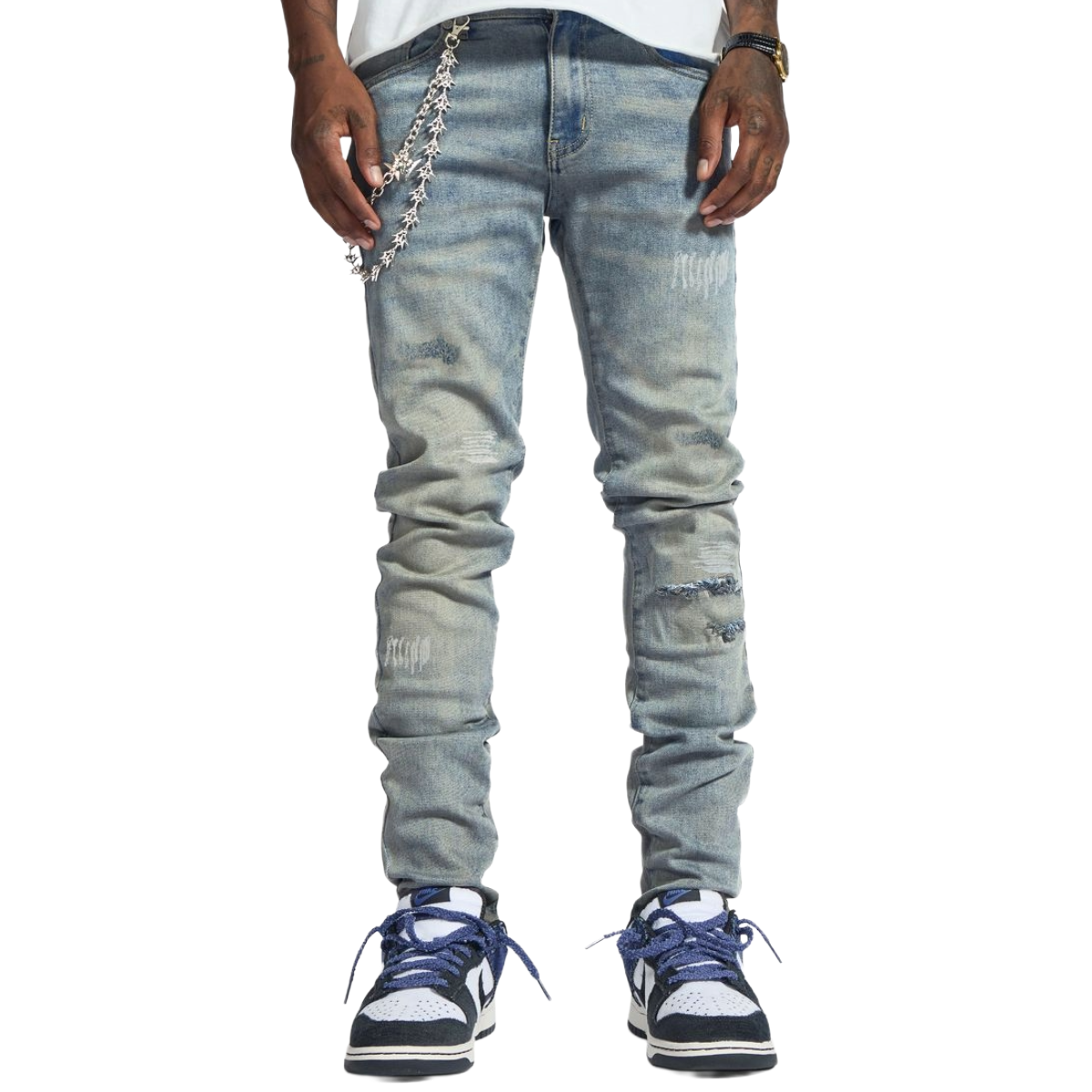 MELEE 'LOTUS' SKINNY DENIM (BLUE CEMENT)
