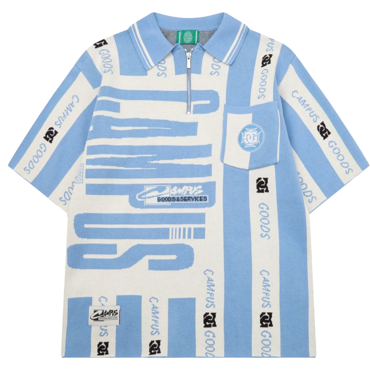 CAMPUS KNIT POLO (SKY BLUE/WHT)